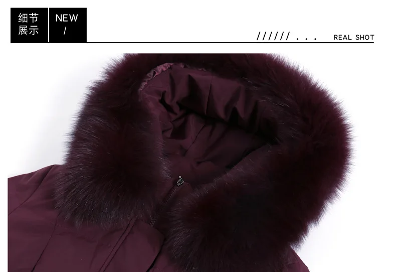 Middle-aged down Jacket Women's Mid-length over-the-Knee Thick Plus-sized Large Size Western Style Middle-aged Mom Winter Warm C