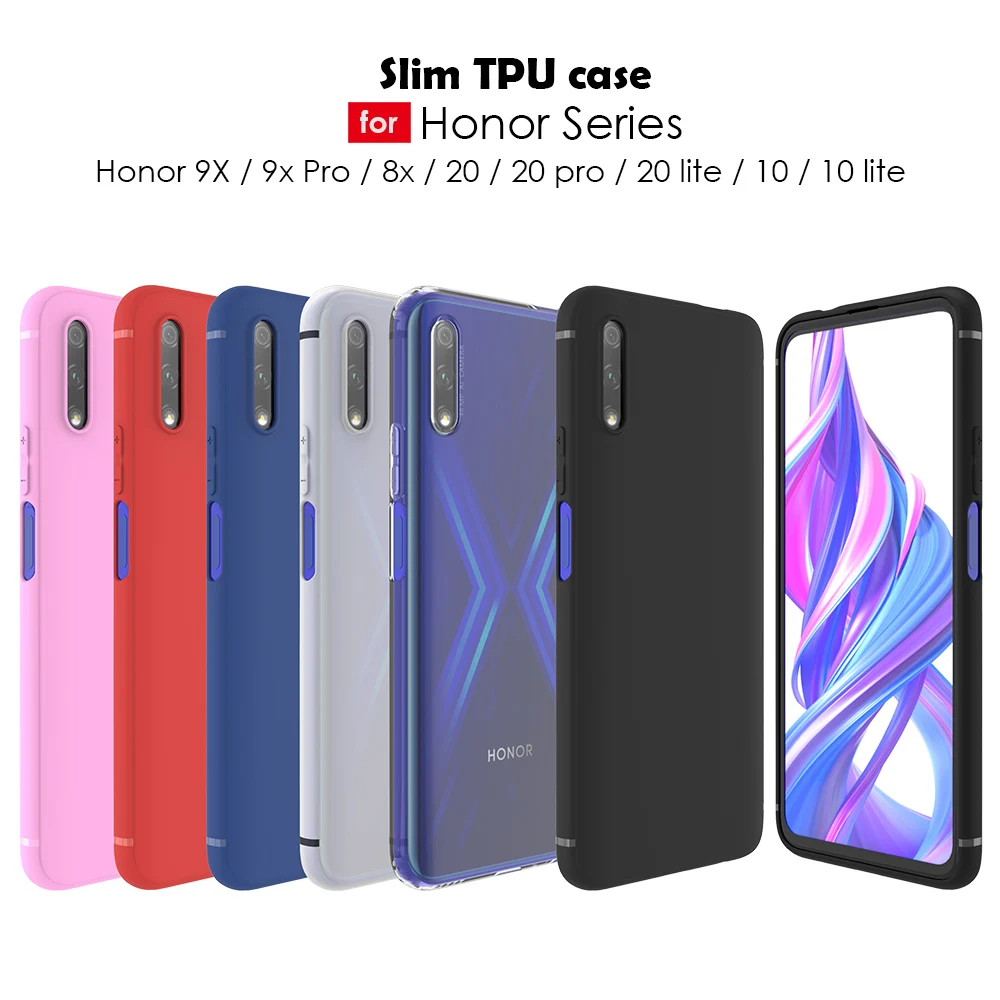 Матовый мягкий чехол для &quotHonor 9X / pro 8X 20 Pro 10 Lite 9 8A 7A&quot оригинальный тонкий ТПУ