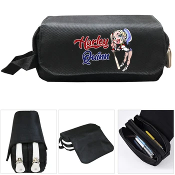 

Harley Quinn Pencil Case Primary School Utensils Pencil Box Kids Small Tote School Stationery Funny Bags for Boys Little Tote