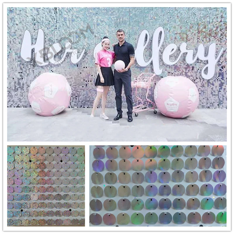 30x30cm 3D wall stickers Wedding Birthday party wall decor sequin backdrop wedding backdrop curtain mirror wall cloth paint