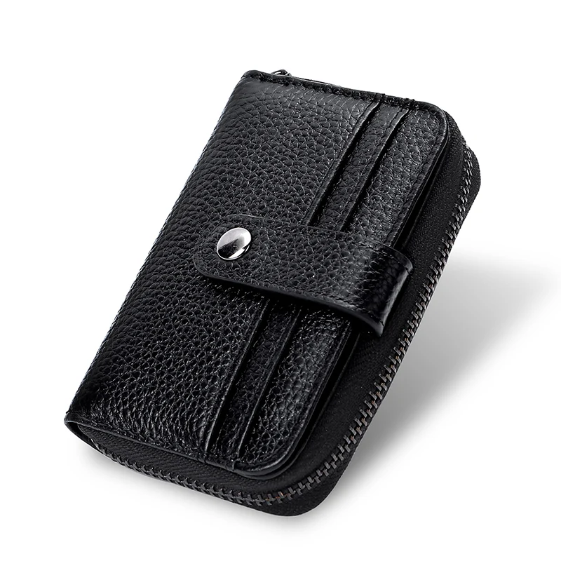 New Unisex Credit Card Holder Leather Women Men Small Mini Hasp Clutch ID Credit Card Business Coin Money Holder Bag