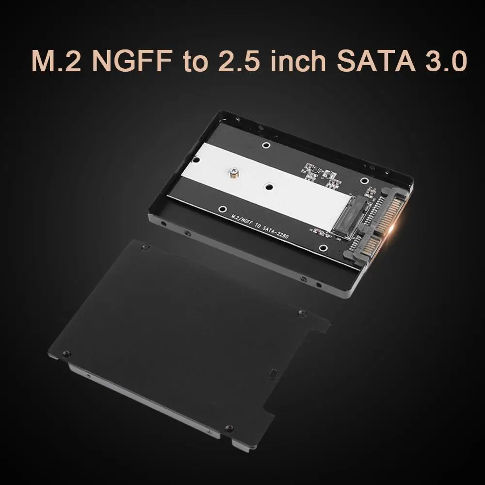 7 мм Толщина металлический ключ M.2 NGFF в SATA 3 адаптера M.2/NGFF SSD до 2,5 дюймов SATA адаптер SSD чехол для 2280 2260 2242 M2 - изображение