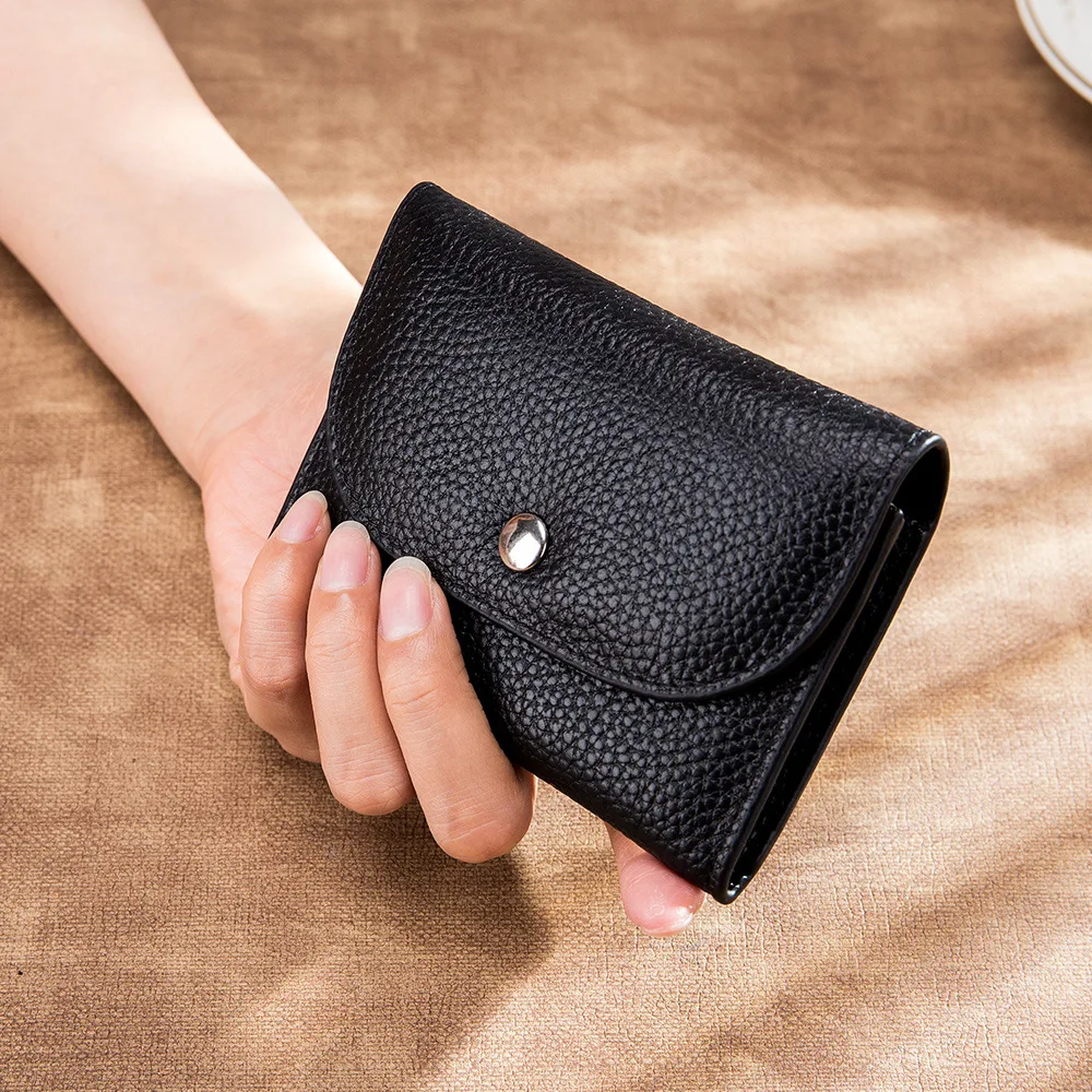 

Simple leather purse card package multi-function business card package new package women's large capacity
