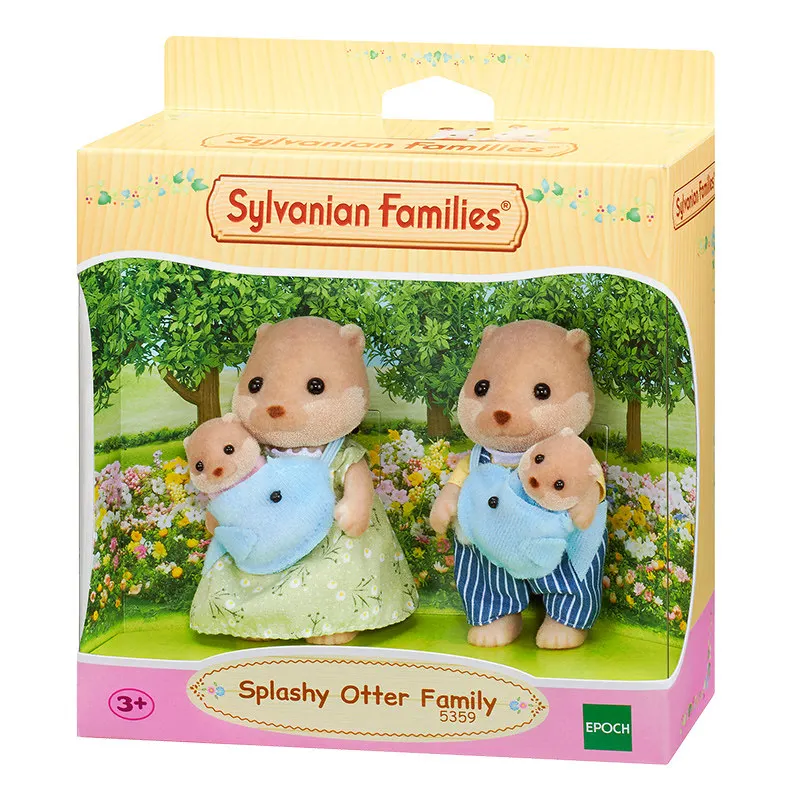 S01 Sylvanian Families кукольный домик пушистые фигурки Splashy выдра Семья 4 шт. игрушки животных куклы девочка подарок 5359
