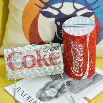 

Fashionable and creative individual Cola bag with drill, easy to pull can and slant span single shoulder bag chain bag