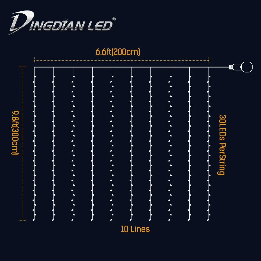 3M Fancy Curtain Led String Lamp Remote Control DC 5V Light String Warm White LED Deco USB String LED Atmosphere Night Light