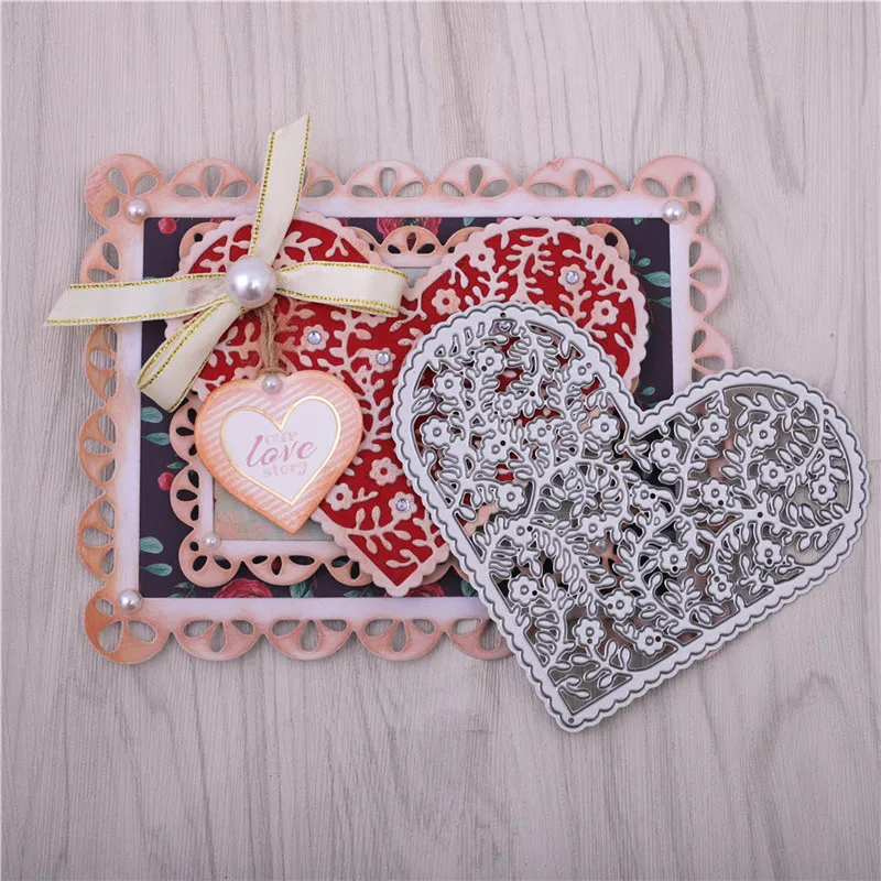 

Eastshape Flower Dies Heart Frame Metal Cutting Dies New 2019 Square Background Stencil for Scrapbooking Cards Embossing Dies