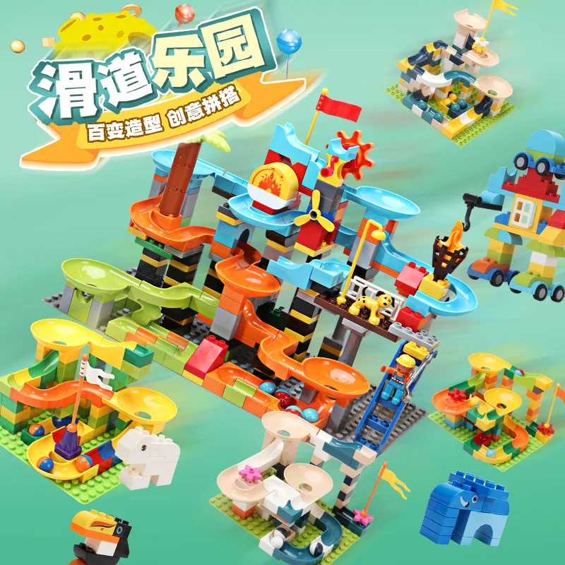 

Children's big granule building blocks, Castle's changing slide building blocks