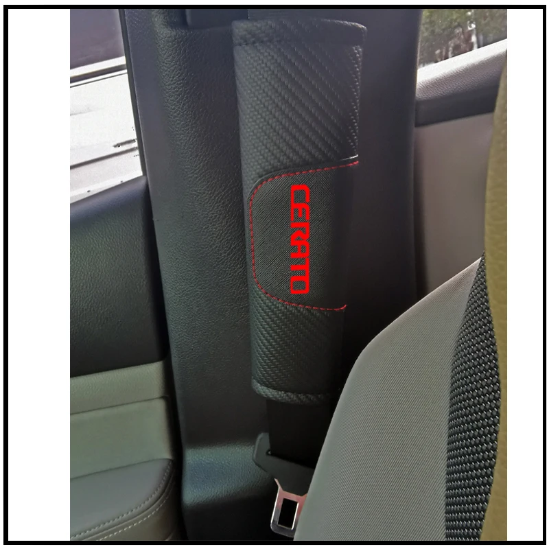 Для Kia Cerato автомобильный ремень безопасности подушки под плечи Чехлы подушки из углеродного волокна кожа безопасности плечо защита ремень безопасности