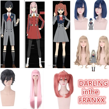 

2018 new hot Anime DARLING in the FRANXX Costumes ZERO TWO MIKU KOKORO Cosplay wig Halloween anime headdress wig Costumes