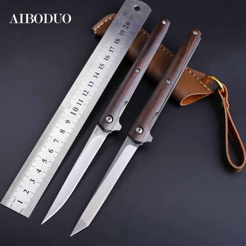  Складной нож AIBODUO, лезвие M390, спасательные ножи с ручкой 58HRC, походный охотничий нож для нарезки фруктов 