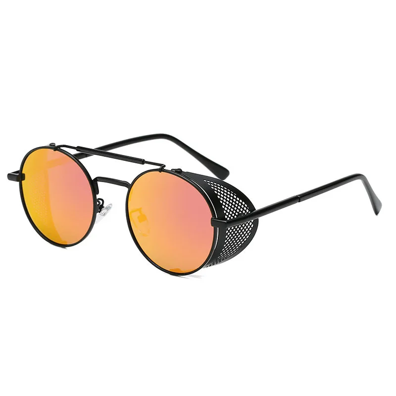 Круглый металлический Ретро солнцезащитные очки мужской женский стимпанк брендовые дизайнерские очки Oculos De Sol Shades УФ Защита - Цвет линз: 04