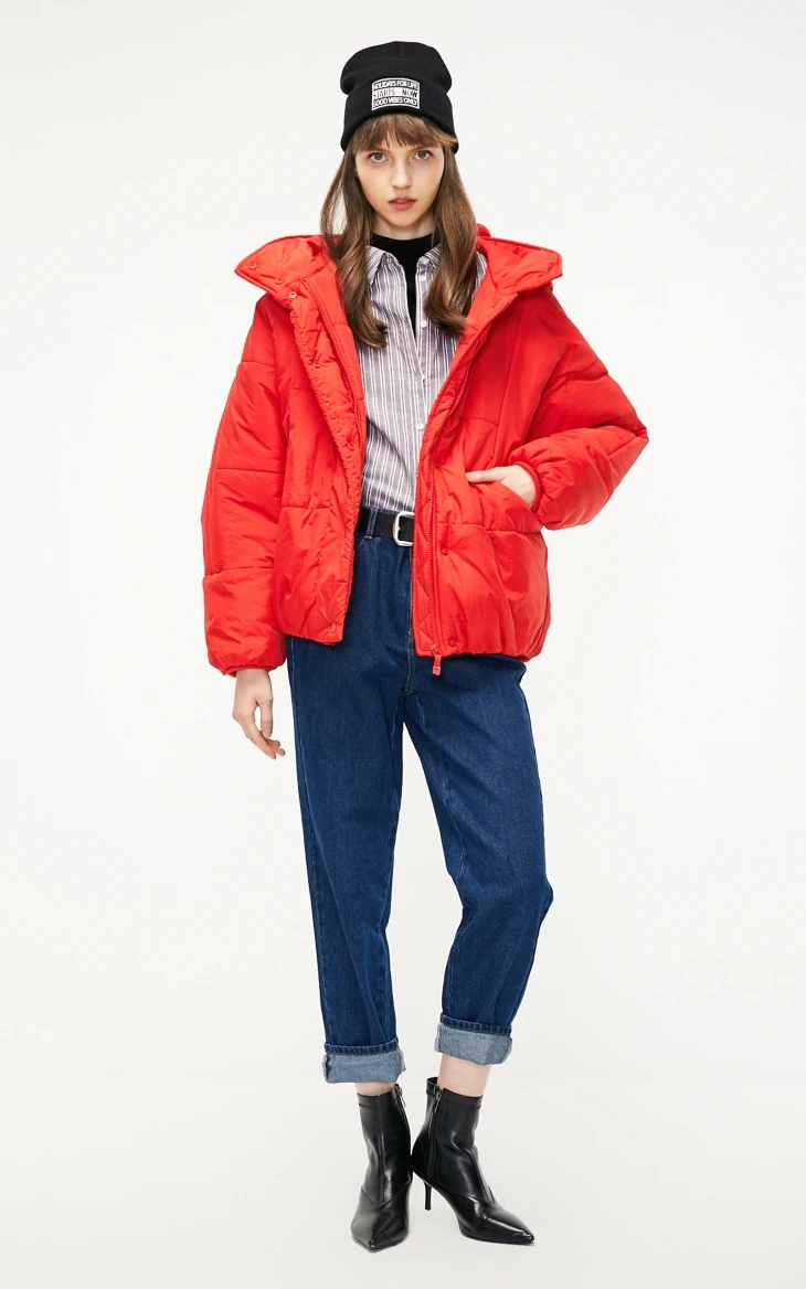 ONLY Короткая осенне-зимняя куртка с вышивкой из хлопка и пуховика женская куртка женская зим| 119122502няя