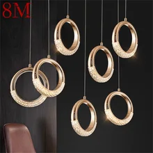 Lámpara colgante LED de 8M, accesorios creativos y modernos, anillo redondo decorativo para el hogar y el comedor