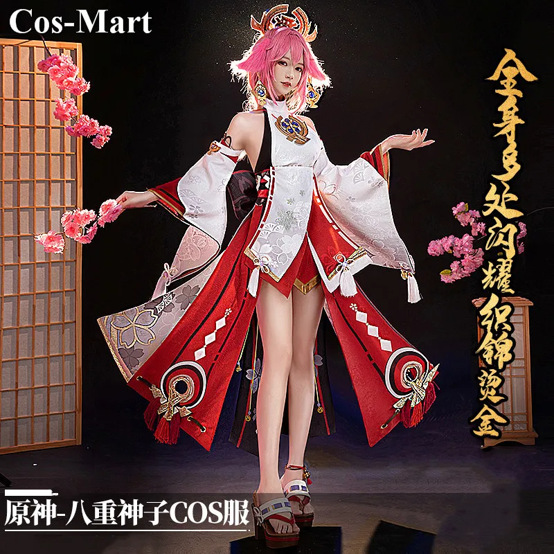 

Cos-Mart Game Genshin Impact Yae Miko Cosplay Costume Gorgeous Sweet Uniform Dress Female Activity Party Role Play Clothing S-XL