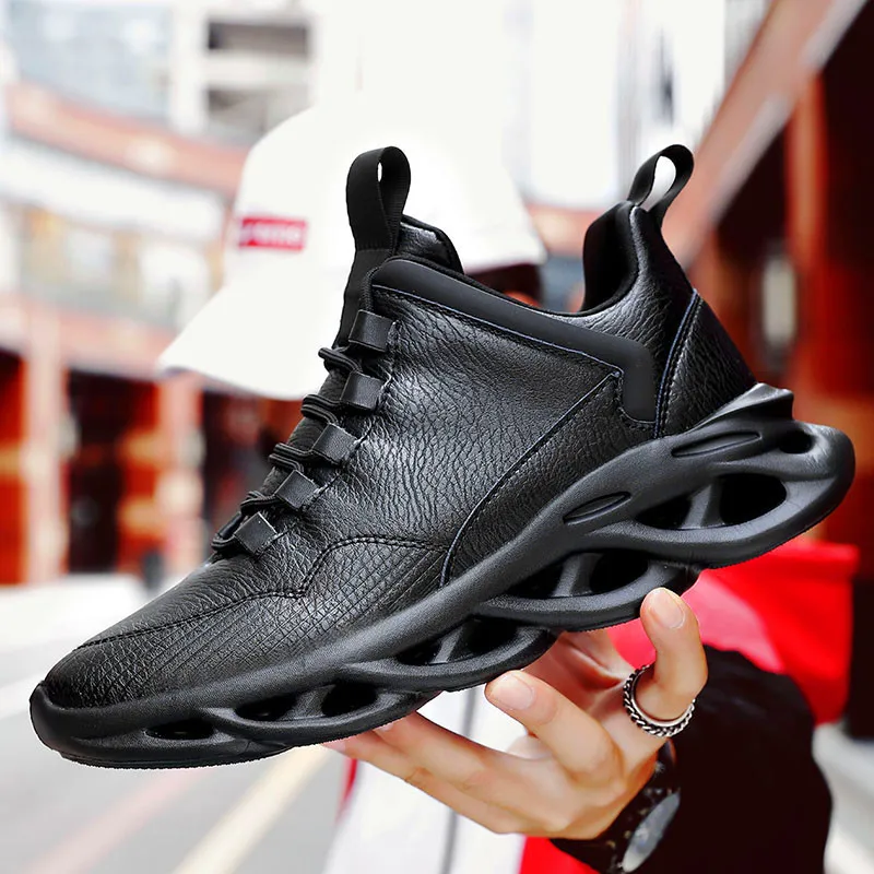 Мужская обувь для бега кроссовки уличная спортивная удобная дышащая черные chaussure