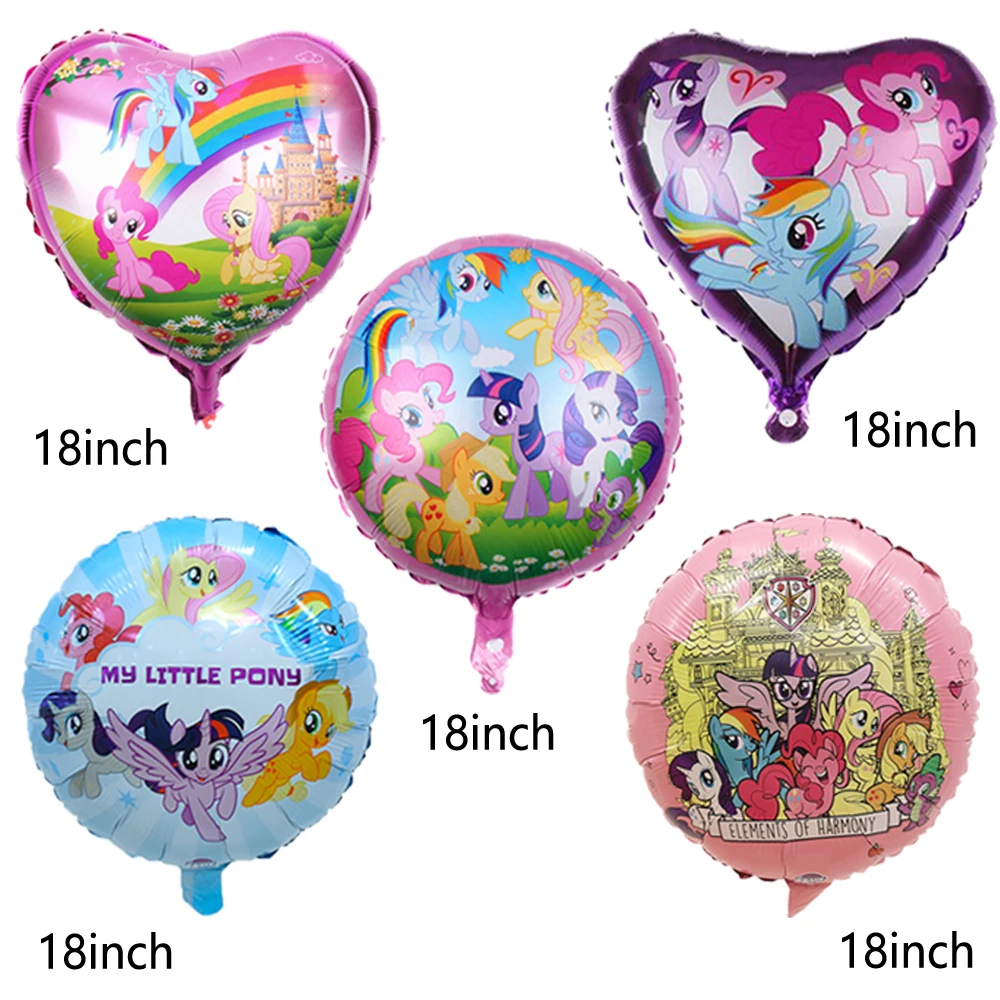 Gehoorzaam kam Hijsen My Little Pony Foil Balloon Pink Horse Latex Ballon Rainbow Unicorn Happy  Birthday Banner Baby Girl Cake Topper Party Decoration|Ballons &  Accessories| - AliExpress