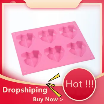 

New Diamond Love Design Cake Mould Food Grade Silicone Fondant Mould Chocolate Molds Ice Tube Tray Kitchen DIY Tool