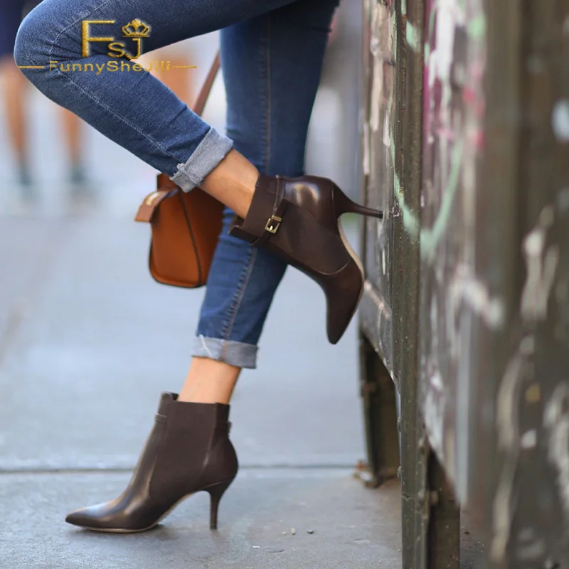 Women Dark Brown Stilettos Chelsea 
