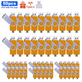 

50pcs/lot Free LOGO creative OTG Usb Flash Drive 16GB 32GB Pen drive 64GB 128GB mobile phone usb 2.0 flash memory stick pendrive