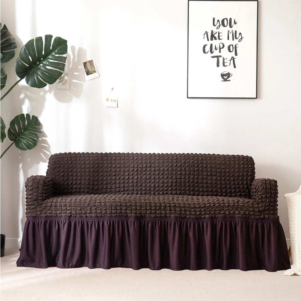Мягкие оборки полный охват Универсальный диван Settee Регулируемый Чехол для дивана пылезащитный чехол эластичный стрейч съемный