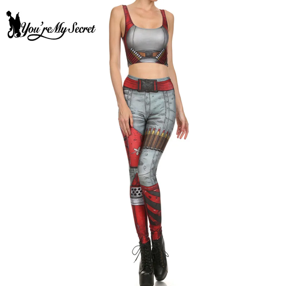 Baratos [Eres mi secreto 2019 Cosplay de Star Wars Para las mujeres pregunto Capitán América Deadpool mujer azul oscuro Tops Leggings conjuntos