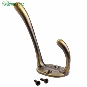 

bowarepro Retro Hook Bronze Antique Brass Clothes Hanging Hook Coat Towel Wall Door Hanger Holder Vintage 70*23mm
