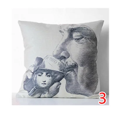 Fornazetti знаменитая косметическая маска для лица художественная Подушка с хлопковым сердечником в скандинавском ретро стиле диван подушка покрывало для дивана льняная хлопковая подушка - Цвет: 3