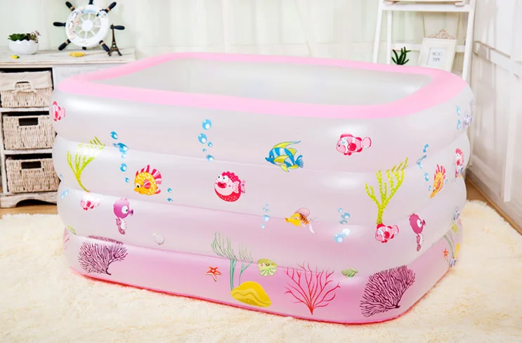 High quality Children's Inflatable Swimming Pool PVC Rectangular Piscina Babys Piscine Bathtub Paddling Pool Havuz 120*105*75cm