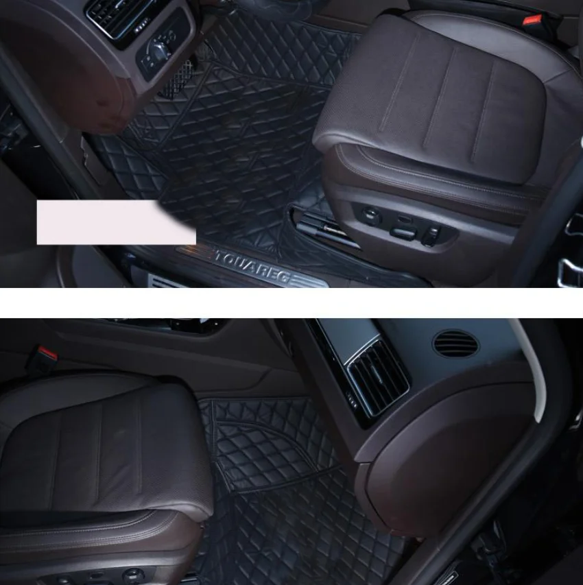 Волоконно-Кожаный Автомобильный интерьерный напольный коврик для volkswagen vw touareg