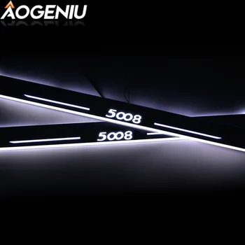 

Car LED Door Sill Compatible For Peugeot 5008 2016-2020 Pedal Auto Exterior Scuff Plate Door Sill Moving Light Car Accessories