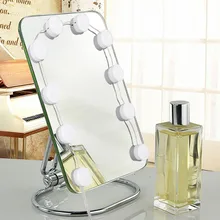 Usb порт для зарядки с регулируемой яркостью, косметическое зеркало, светодиодный светильник, лампы в голливудском стиле для макияжа, туалетный столик, набор в гардеробной Usb порт для зарядки с регулируемой яркостью, косметическое зеркало, светодиодный светильник, лампы в голливудском стиле для макияжа, туалетный столик, набор в гардеробной