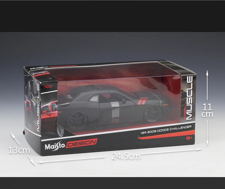 1:24 Maisto 2008 DODGE Challenger модифицированная версия модель автомобиля крутая черная литая под давлением модель автомобиля игрушка Дети подарки новая коробка