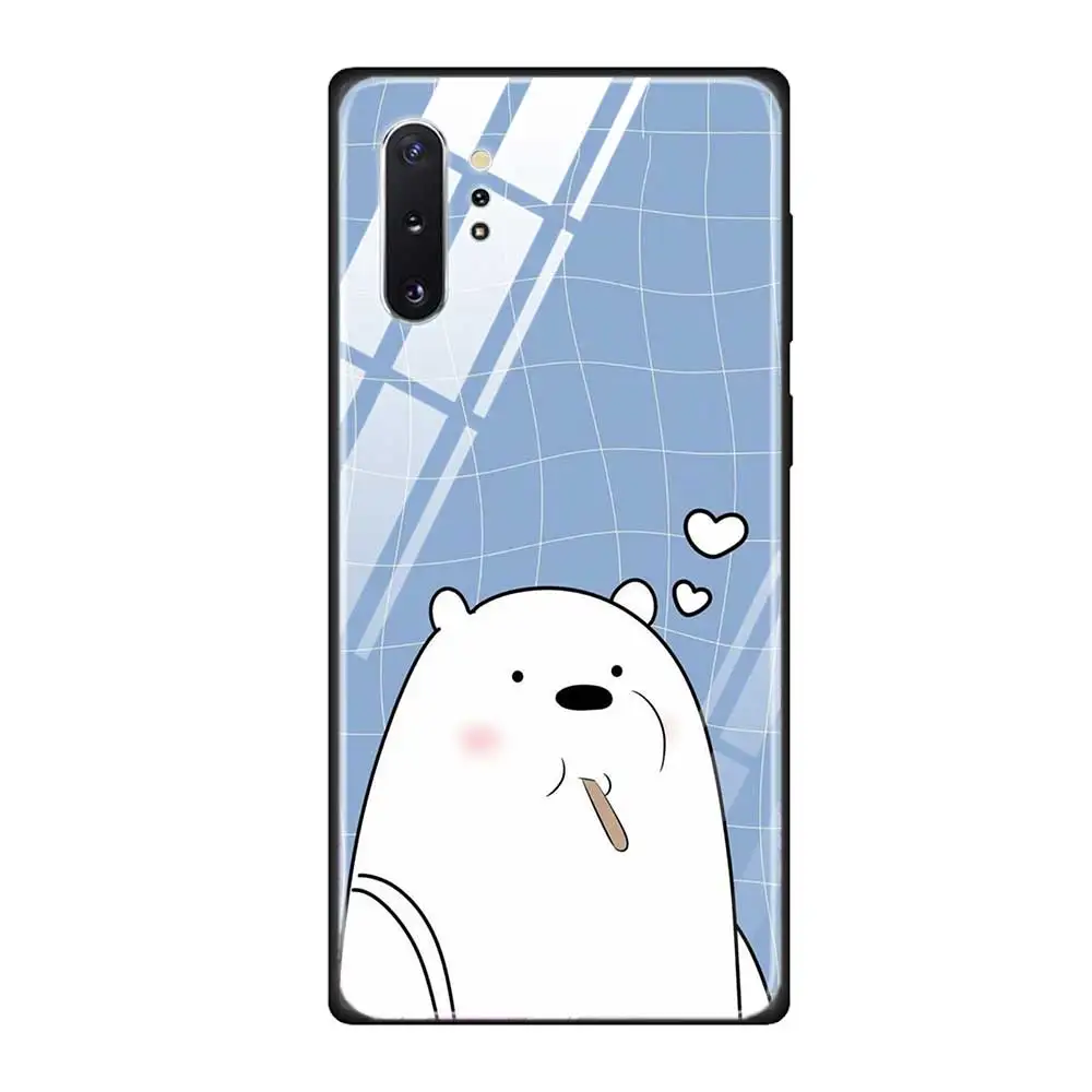 Закаленное Стекло чехол для телефона чехол для Samsung Galaxy S10 S10E S9 S8 Note 9 10 105G Plus A50 A30 ТПУ мягкий чехол с мы вся правда о медведях - Цвет: T09