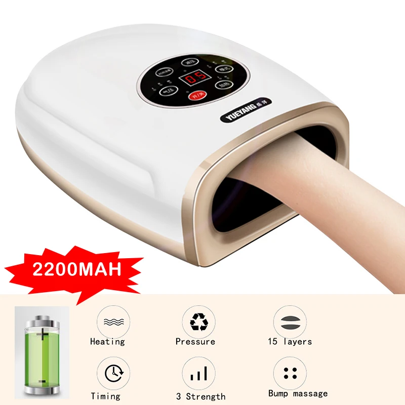 

Heated Hand Massager Physiotherapy Equipment Pressotherapy Palm Massage Device Air Compression Finger Spa Pressure Apparatus