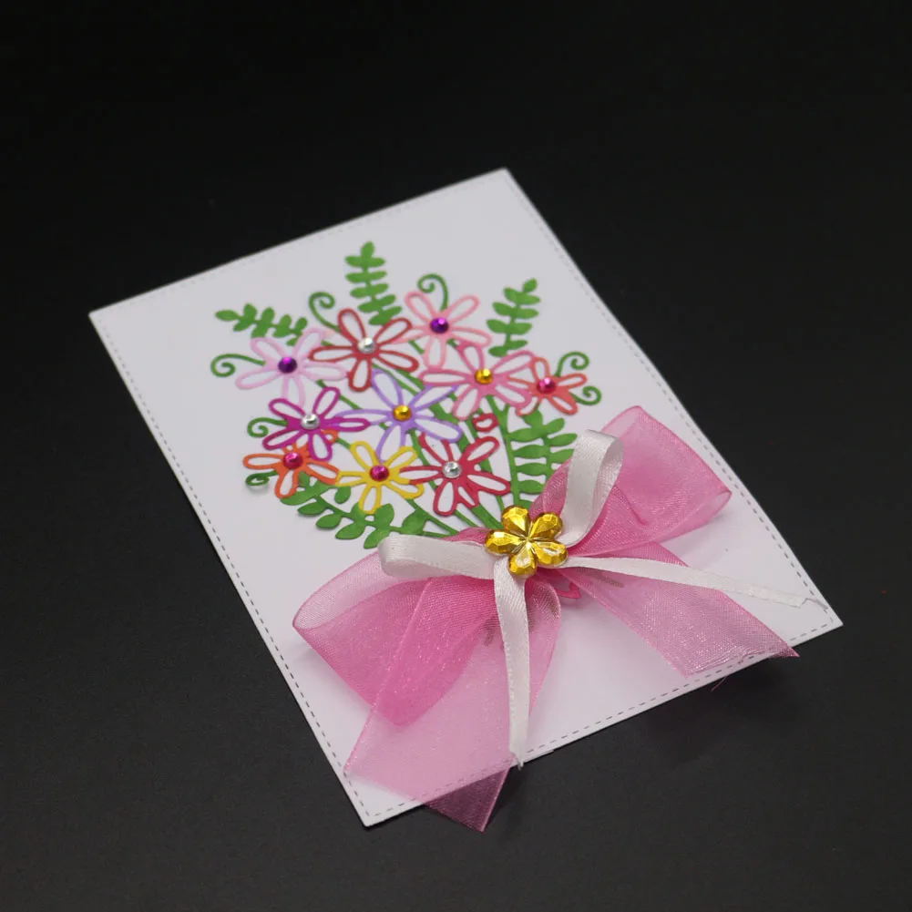 Bouquet Die Cut Christmas Metal Cutting Dies Flower Leaf Frame Stencil Scrapbooking Embossing New Craft Stamps And Dies