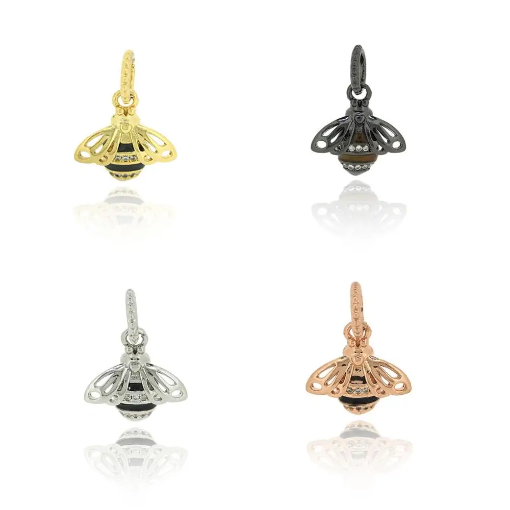 

Bee PendantBig Hole Jewelry CharmEnamel Bee Jewelry Charm for BraceletFamous Bee Insect Charm Pendant,CZ stone Micropave Char