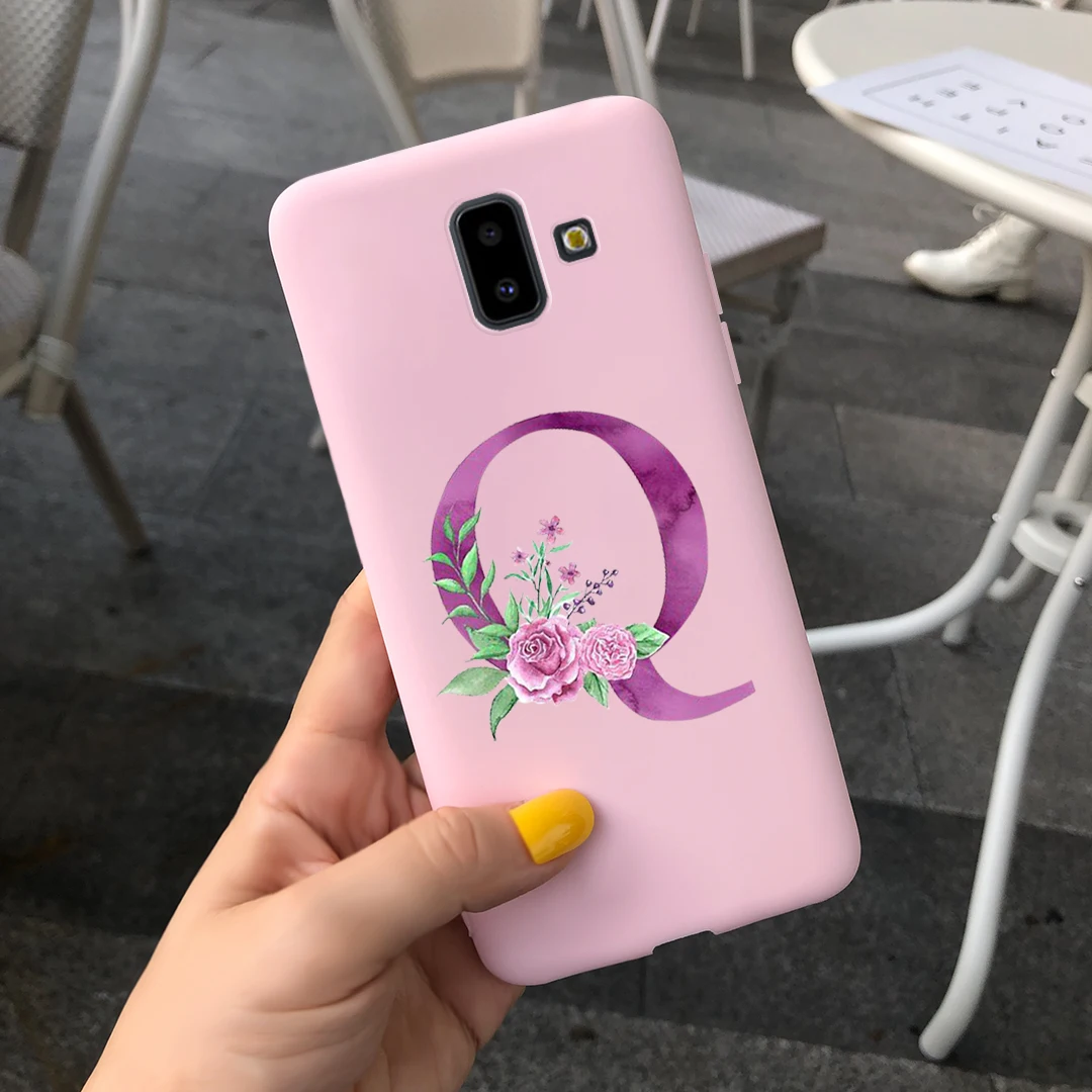 Alphabet Monogram Soft Silicone Phone Case Cover