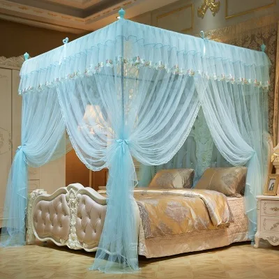 Summer New Three-Doors Quadrate Palace Mosquito Nets Stainless steel landing Bracket Thicken Quality Free shipping