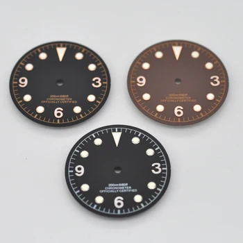 

Watch Parts 30.4mm Black Coffee Rose Gold Watch Luminous Dial Marks use for ETA 2836 Miyota 8215 821A Automatic Movement