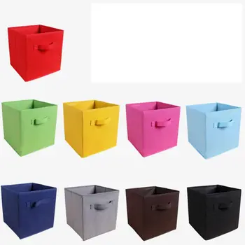 

Non-Woven Storage Box Multicolored Fabric Toy Practical Foldable Clothes Organiser Bins For Kid Home Storage Cubes Without Cover