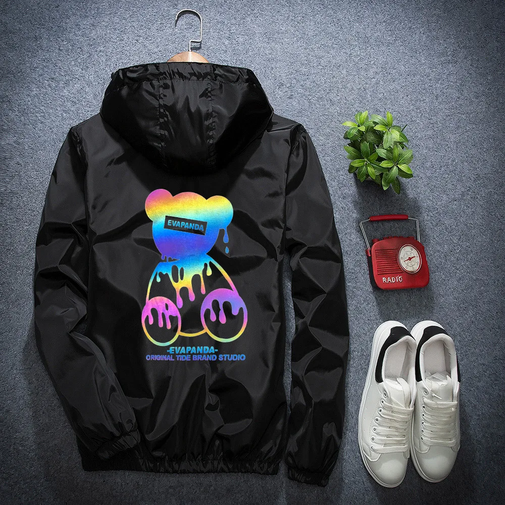 

"Jacket Men 2020 Autumn Windbreaker New Fashion Large Size Windbreaker Printing Reflective Zipper Jacket Clothing S-7XL"