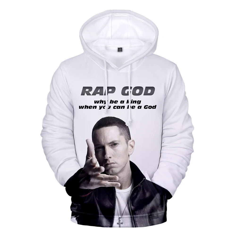 MIYECC Unisex Eminem 3D Printed Hoodie Long Sleeve Pullover Fan Support Sweatshirt 