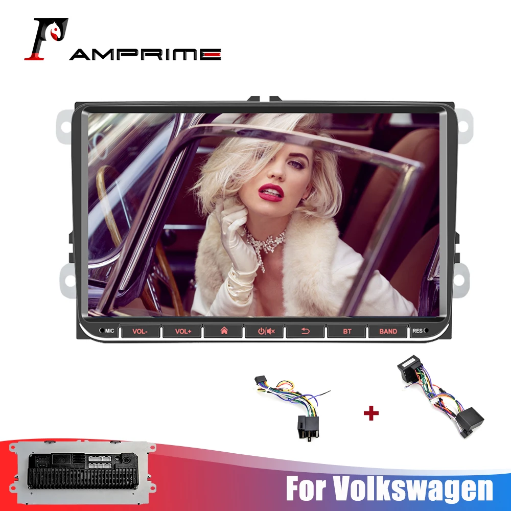 Автомобильный мультимедийный плеер AMPrime 2 Din 9 дюймов для VW/Volkswagen GPS навигация 2din