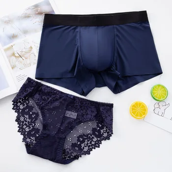 

DENNYLITER Boxer Men Shorts Lace Sexy Underwear Women Panties Breathable Boxershorts Ropa Interior Hombre Boxer Homme Plus Size