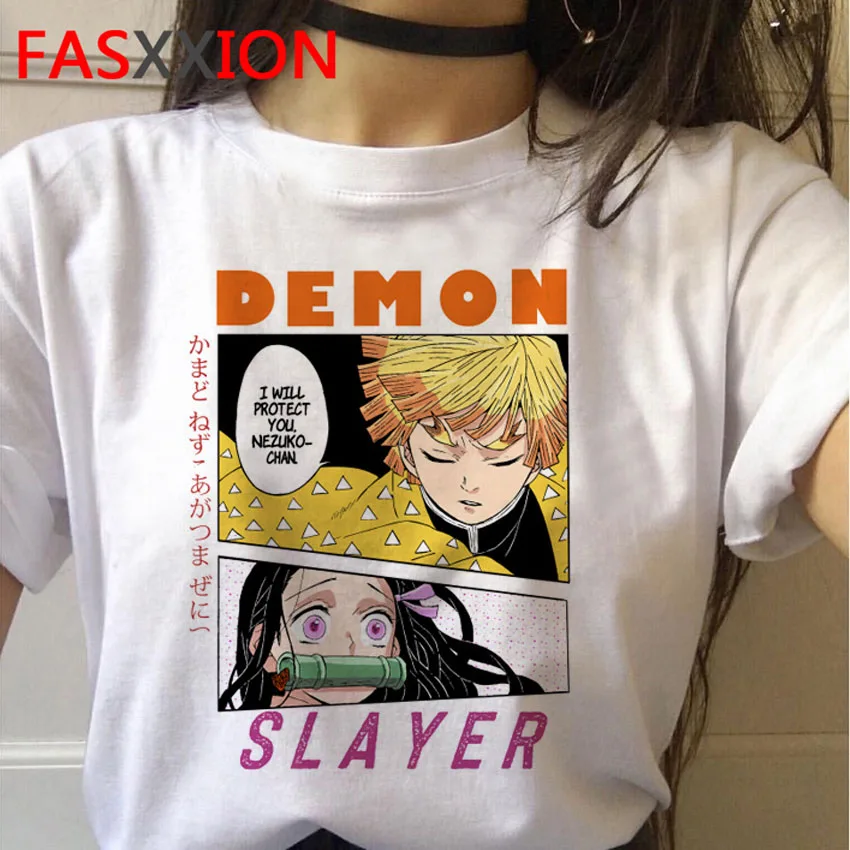 Лидер продаж, футболка с рисунком «Demon Slayer», футболки, уличная одежда в стиле панк, Kimetsu No Yaiba, футболка, одежда с японским аниме, Мужская забавная футболка - Цвет: 2014
