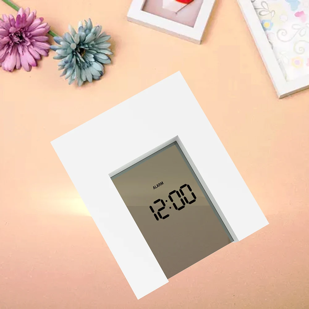 Electronic Clock Home Desk Decoration with Digital LCD Calendar Date Alarm Countdown Timer Temperature Battery Operated Square
