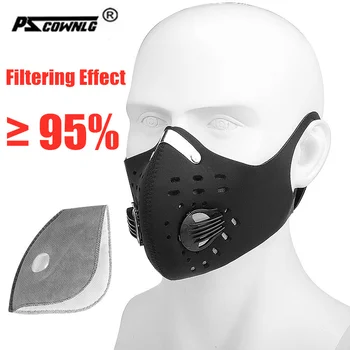 

Professional Washable Cycling Face Mask With Filter Activated Carbon PM2.5 Anti-Pollution Bicycle Sport Mask With Earloop Unisex