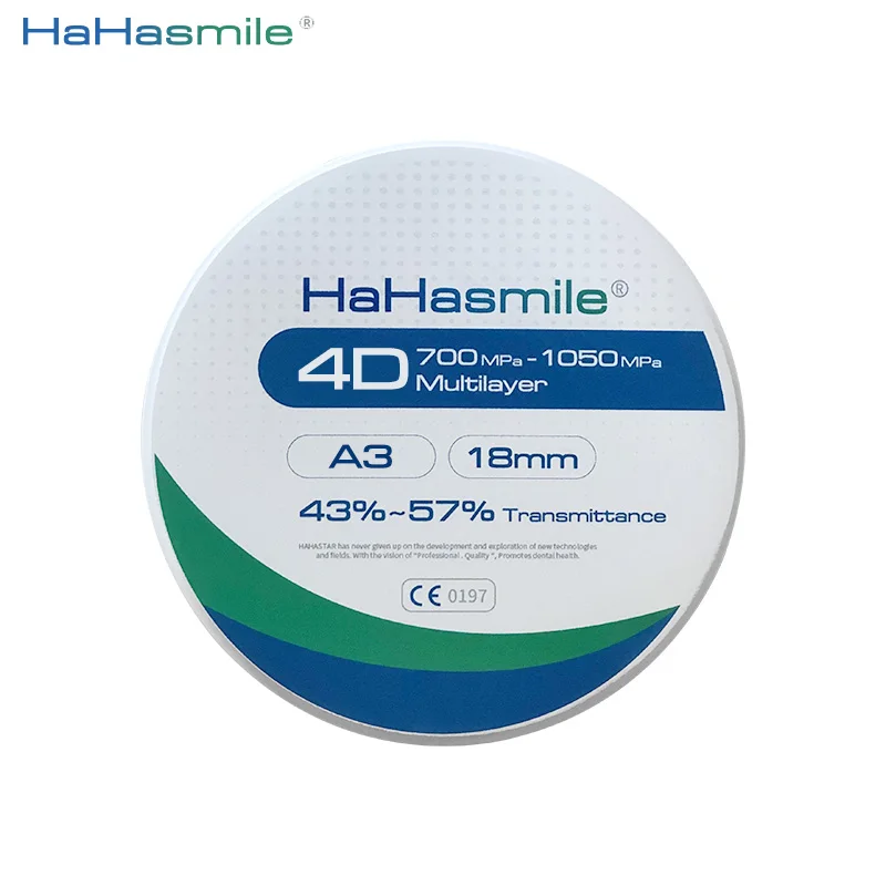 HaHasmile 4D-Multilayer-A3 Zirconia Blocks Dental Lab 98*12mm/14mm/16mm/18mm/20mm/22mm/25mm Fixed Restoration Material |