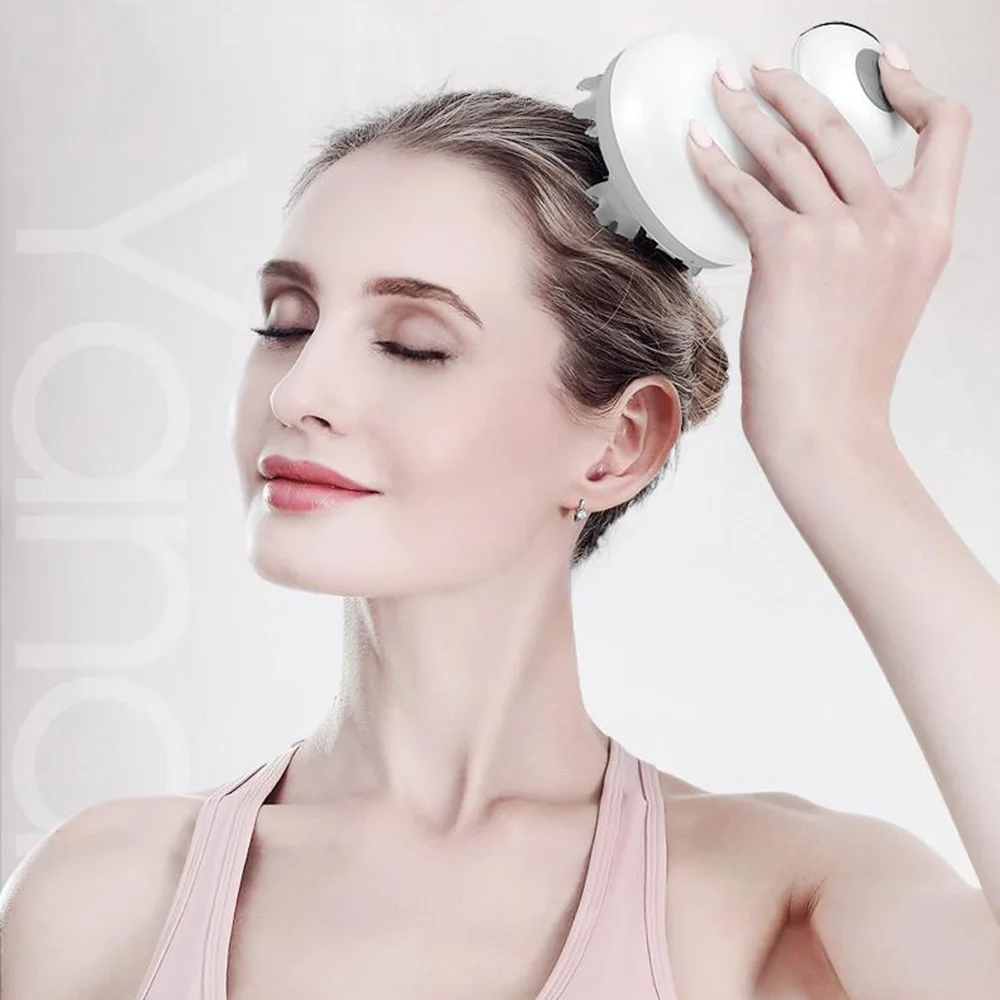 Head Massager Scalp Kneading Vibration Relaxing Skin Relieving Fatigue Massage Wireless Portable De